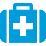 blue medical briefcase icon