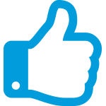 blue thumbs up icon